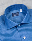 Finamore Milano Collo Eduardo Carlo Riva Cotton Linen Chambray Shirt