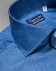 Finamore Milano Collo Eduardo Carlo Riva Cotton Linen Chambray Shirt