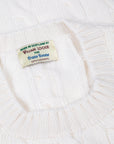 William Lockie Chirnside Cashmere Cable Crew Neck Snow White
