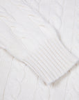 William Lockie Chirnside Cashmere Cable Crew Neck Snow White