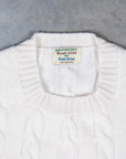 William Lockie Chirnside Cashmere Cable Crew Neck Snow White