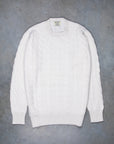 William Lockie Chirnside Cashmere Cable Crew Neck Snow White