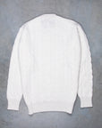 William Lockie Chirnside Cashmere Cable Crew Neck Snow White