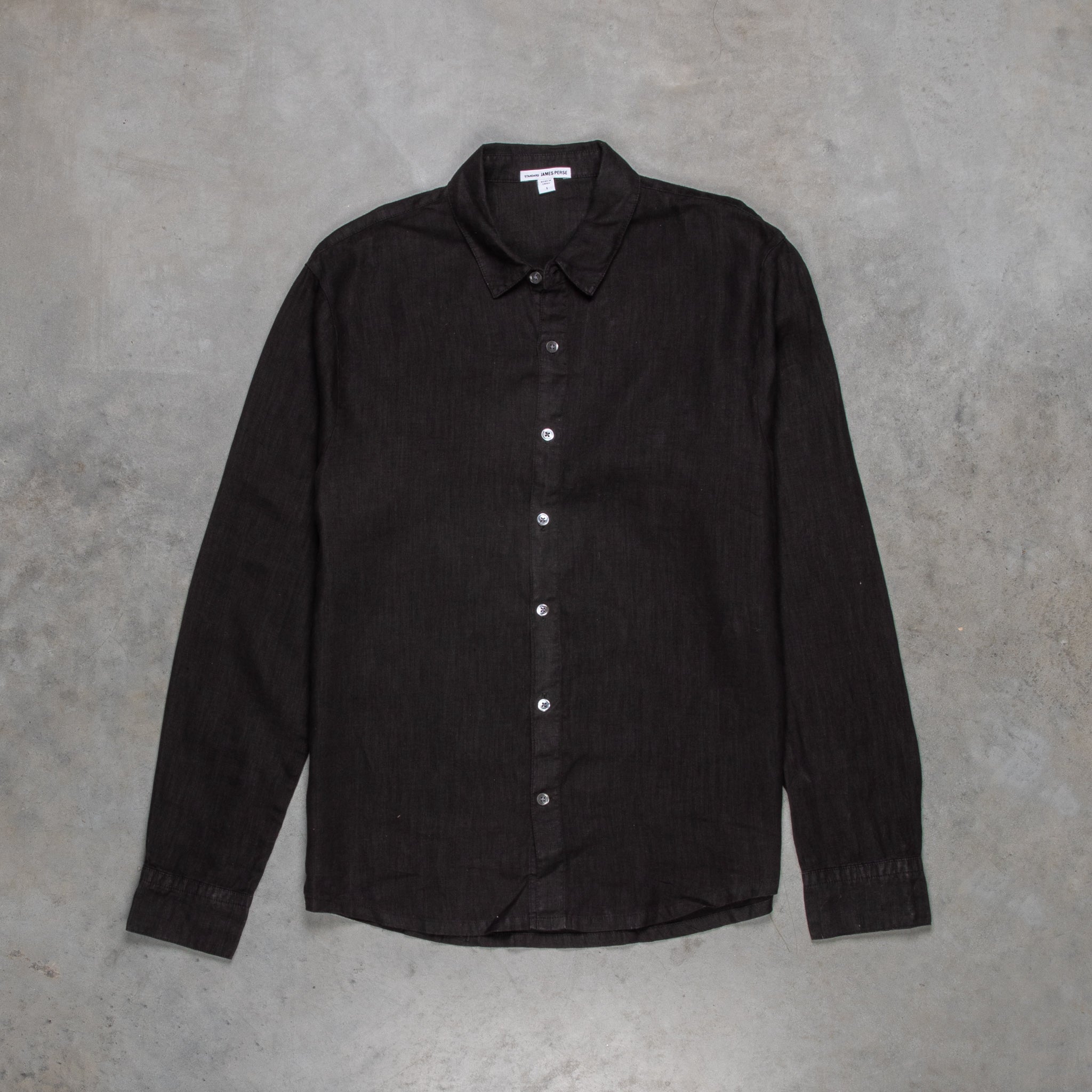 James Perse Classic Linen Shirt, Black 2 James Perse Classic Linen Shirt, Black 2