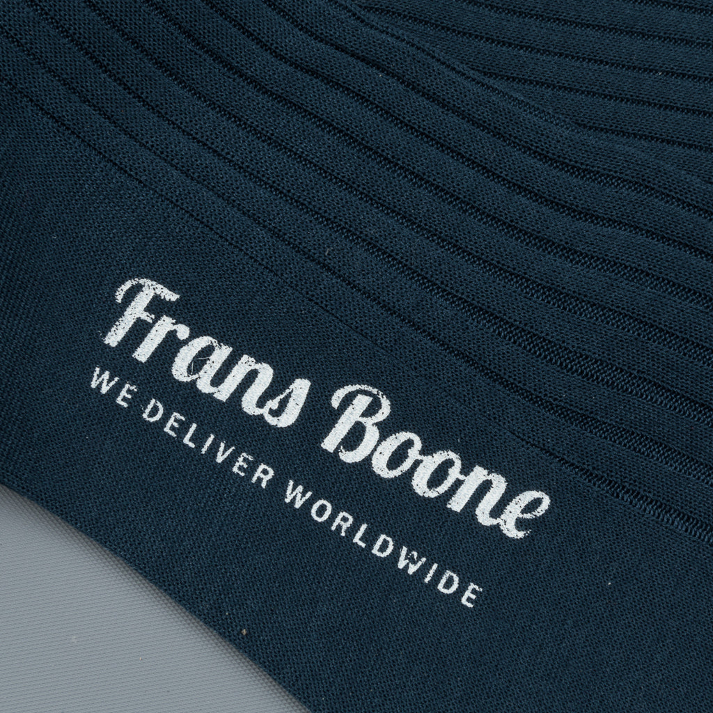 Frans Boone X Pantherella Vale Socks 100% Fil d&#39;Ecosse / Cotton lisle Steel Blue