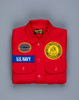 The Real McCoy's Militairy Souvenir Overshirt Wool Red