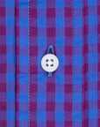 Gitman Vintage x Frans Boone Poplin Check Burgundy Sky Blue - Jeff