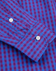 Gitman Vintage x Frans Boone Poplin Check Burgundy Sky Blue - Jeff