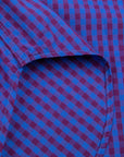 Gitman Vintage x Frans Boone Poplin Check Burgundy Sky Blue - Jeff