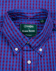 Gitman Vintage x Frans Boone Poplin Check Burgundy Sky Blue - Jeff