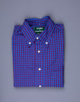 Gitman Vintage x Frans Boone Poplin Check Burgundy Sky Blue - Jeff
