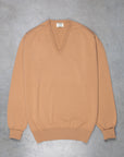 William Lockie Oxton Cashmere V-Neck Camel