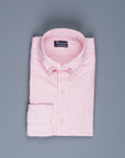 Finamore Tokyo Shirt Pinpoint Oxford Lucio collar Pink Stripe