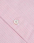 Finamore Gaeta Shirt Pinpoint Oxford Lucio Collar Pink Stripe