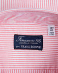 Finamore Gaeta Shirt Pinpoint Oxford Lucio Collar Pink Stripe