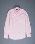 Finamore Tokyo Shirt Pinpoint Oxford Lucio collar Pink Stripe