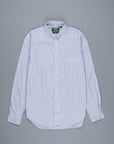 Gitman Vintage x Frans Boone Japanese woven stripe medium Blue