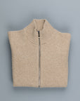 Drumohr Full Zip Garzato Wool Sweater Mastice