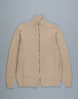 Drumohr Full Zip Garzato Wool Sweater Mastice