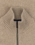 Drumohr Full Zip Garzato Wool Sweater Mastice
