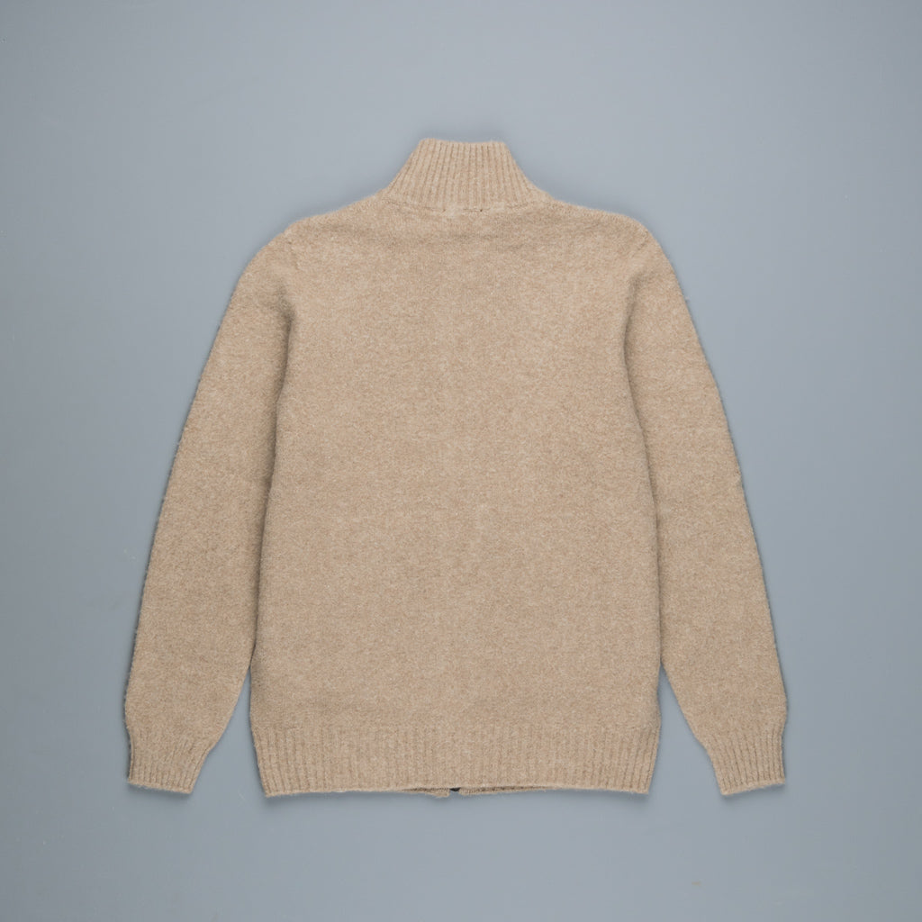 Drumohr Full Zip Garzato Wool Sweater Mastice