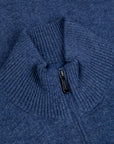 Drumohr Full Zip Cashmere Blu Denim