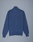 Drumohr Full Zip Cashmere Blu Denim