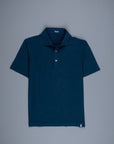 Drumohr Crepe Cotton MC Polo Blu Navy