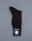 Frans Boone x Pantherella Laburnum Merino Wool Ankle High Socks Chocolat