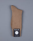 Frans Boone x Pantherella Packington Merino wool socks Dark Camel