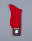Frans Boone x Pantherella Laburnum merino wool ankle high socks Royal Red