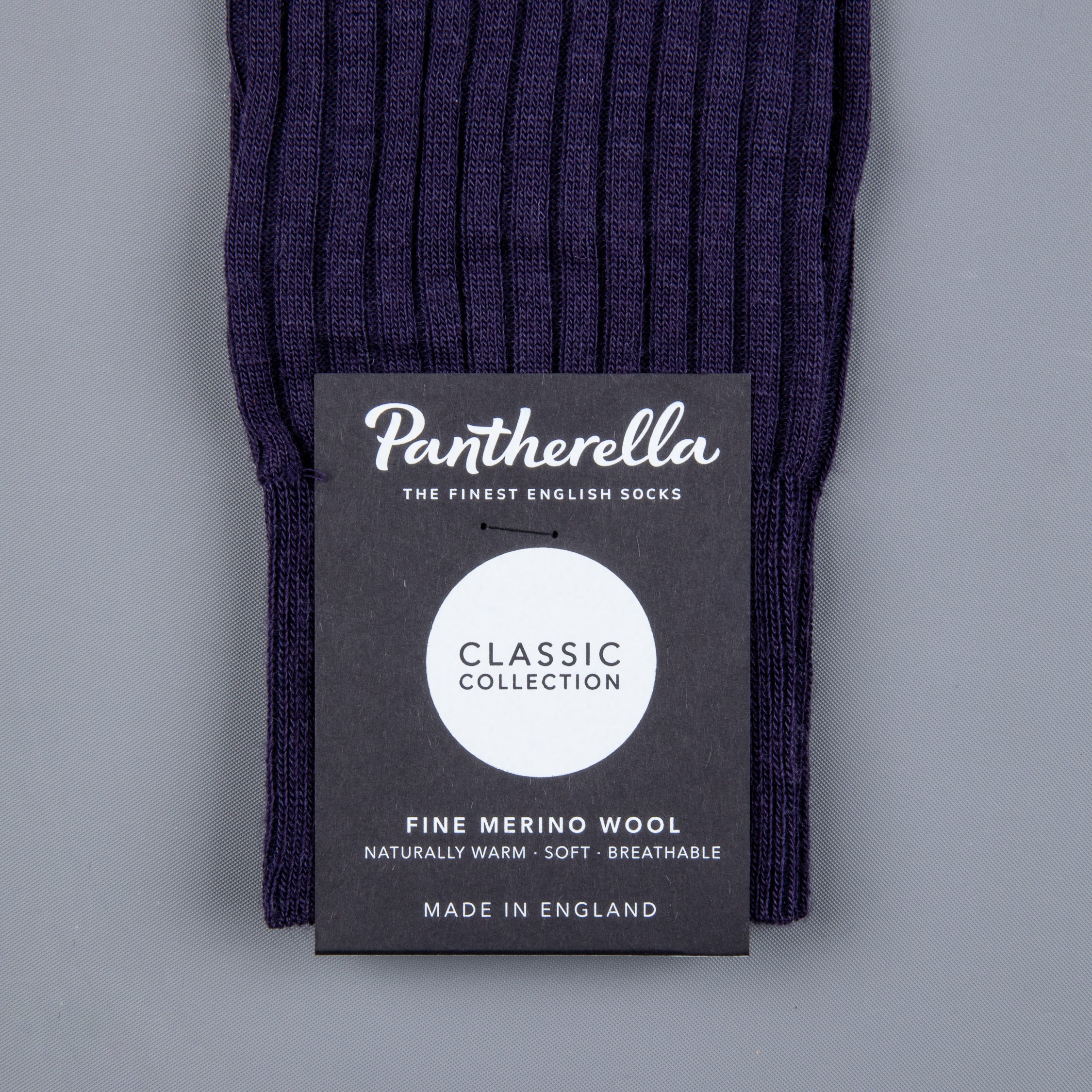 Frans Boone x Pantherella Laburnum merino wool ankle high socks Blackberry