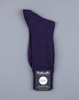 Frans Boone x Pantherella Laburnum merino wool ankle high socks Blackberry