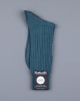 Frans Boone x Pantherella Laburnum Merino Wool Ankle High Socks Teal