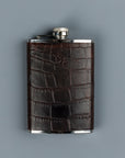 RRL Flask Travel Embossed Leather Black