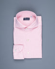 Finamore Tokyo Shirt Pinpoint Oxford Sergio Collar Pink Stripe