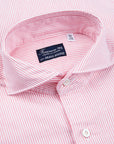 Finamore Tokyo Shirt Pinpoint Oxford Sergio Collar Pink Stripe