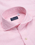 Finamore Gaeta Shirt Pinpoint Oxford Sergio Collar Pink Stripe