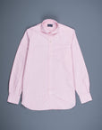 Finamore Tokyo Shirt Pinpoint Oxford Sergio Collar Pink Stripe