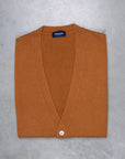 Drumohr Cashmere Gillet con Bottoni Caramello Scuro