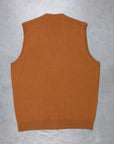 Drumohr Cashmere Gillet con Bottoni Caramello Scuro