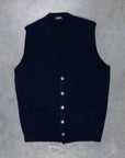 Drumohr Cashmere Gillet con Bottoni Blu Notte