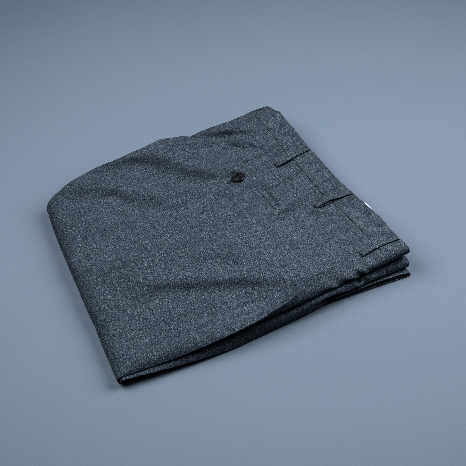 Rota Pantaloni High Rise Regular Fit Hopsack Grigio – Frans Boone