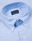 Finamore Tokyo shirt washed oxford button down Lucio collar celeste