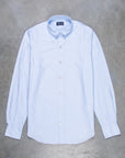 Finamore Tokyo shirt washed oxford button down Lucio collar celeste