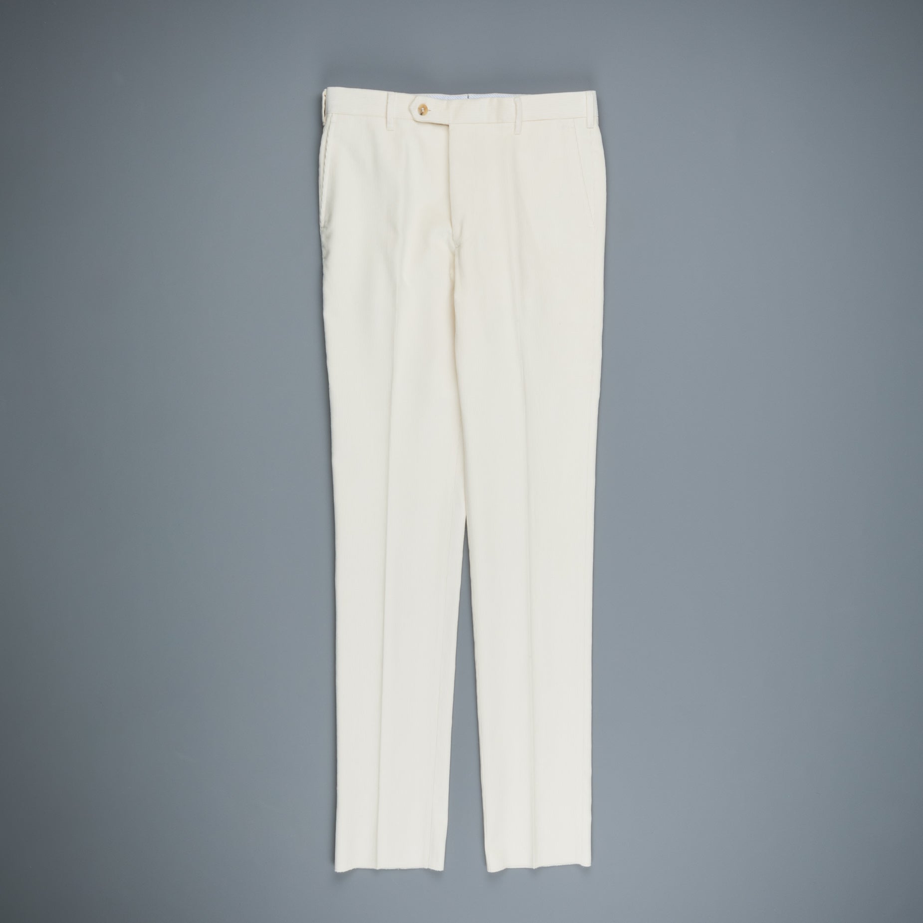 Rota Pantaloni High Rise Regular Fit 14-Wale Corduroy Bianco