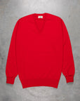 William Lockie Oxton Cashmere V-Neck Cardinal