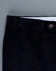 Rota Pantaloni High Rise Regular Fit 14-Wale Corduroy Blu Scuro