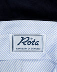 Rota Pantaloni High Rise Regular Fit 14-Wale Corduroy Blu Scuro