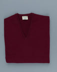 William Lockie Oxton Cashmere V-Neck Damson